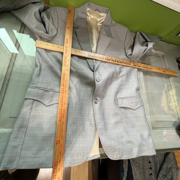 Vintage 80s Circle S Blazer Sport Coat Size 44R Single Breasted Gray Western - Picture 10 of 10